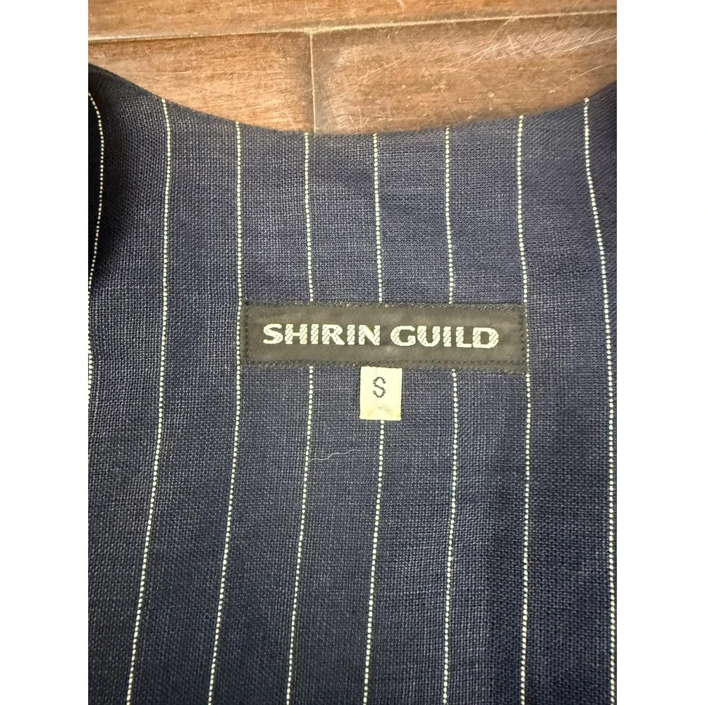 Shirin Guild Kimono Inspired Jacket Open Art Lagenlook Striped | Blue | Medium